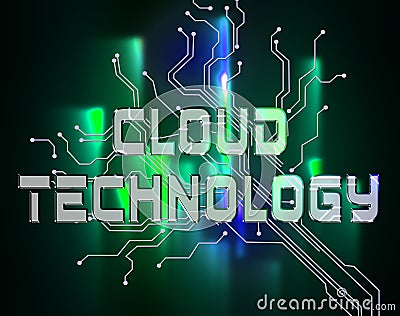 Cloud Technology Means Online Electronics And Web Stock Photo