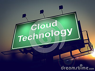 Cloud Tecnology on Billboard. Stock Photo