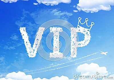 Cloud text : Very Important People (VIP) on the sky. Stock Photo