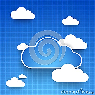 Cloud theme vector background. Vector Illustration