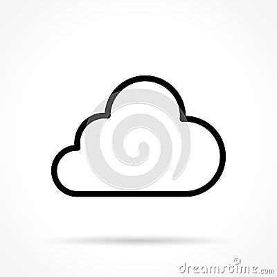 Cloud thin line icon Vector Illustration