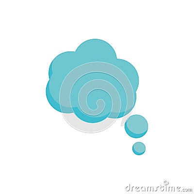 Cloud think intellect speech icon on white background Vector Illustration