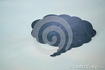 The cloud of thoughts in chalk on a blue Board Stock Photo