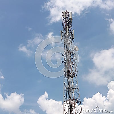 Cloud tower blue sunrise out of side Stock Photo