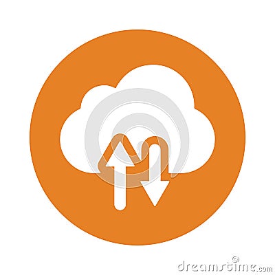 Cloud upload and download icon logo Cartoon Illustration