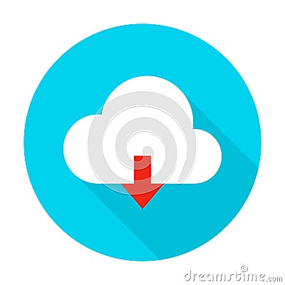 Cloud Upload Flat Circle Icon Vector Illustration