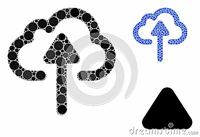 Cloud Upload Mosaic Icon of Circles Stock Photo