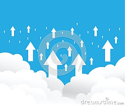 Cloud uploading background Vector Illustration