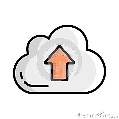 Cloud uploading icon design, well designed vector of cloud uploading Vector Illustration