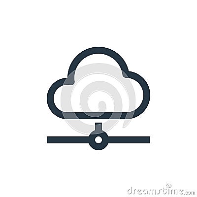 cloud uploads icon vector from network concept. Thin line illustration of cloud uploads editable stroke. cloud uploads linear sign Vector Illustration