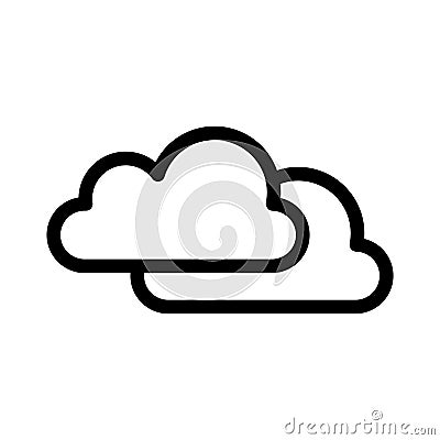 Cloud thin line vector icon Vector Illustration