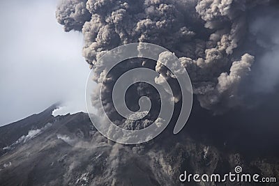 Cloud of volcanic ash from Sakurajima Kagoshima Japan Stock Photo