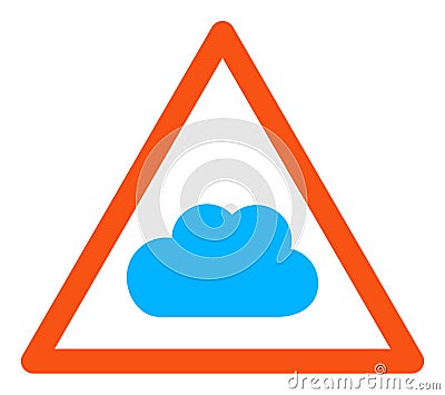Cloud Warning Raster Icon Illustration Cartoon Illustration