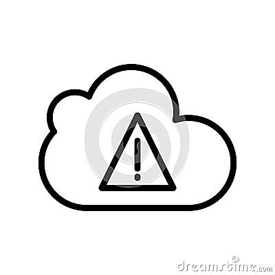 Cloud warning thin line vector icon Vector Illustration