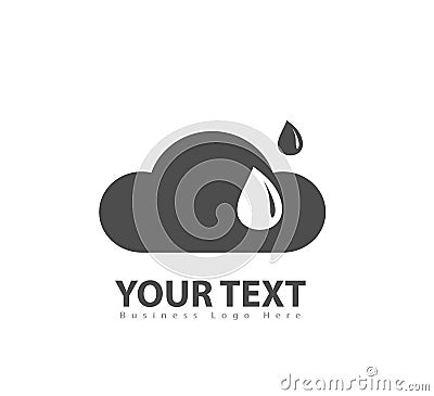 Cloud water wave drop logo vector element icon design vector Stock Photo