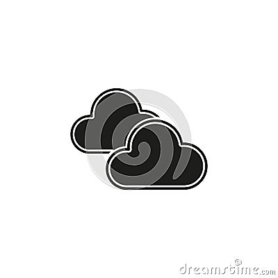 Cloud weather button - vector Cloud rainy symbol - forecast symbol Stock Photo