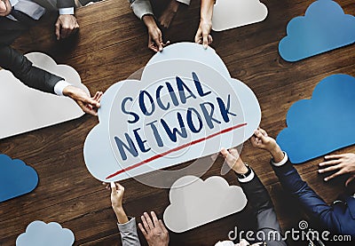 Cloud Words Online Technology Network Concept Stock Photo