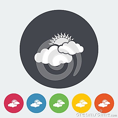 Cloudiness single flat icon. Vector Illustration