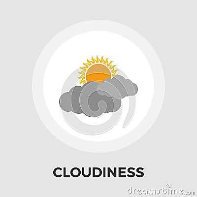 Cloudiness single flat icon. Vector Illustration