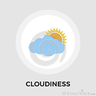 Cloudiness single flat icon. Vector Illustration