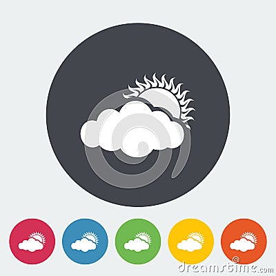 Cloudiness single icon. Vector Illustration