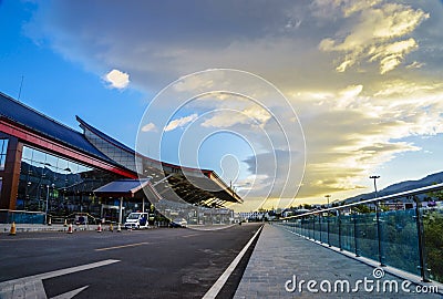 The clouds above the airport Editorial Stock Photo