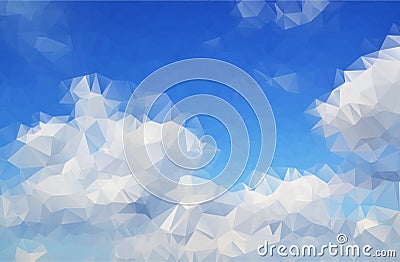 Clouds abstract background polygon. Vector Illustration