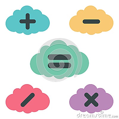 Clouds arithmetic Vector Illustration