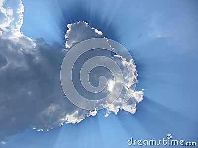 Clouds block the sun`s powerful rays Stock Photo