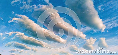 Clouds on the blue pallete Stock Photo