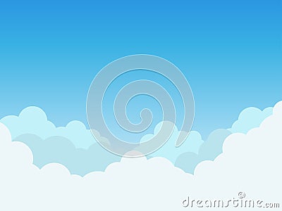 Clouds on blue sky background Cartoon Illustration
