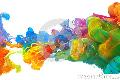 Clouds of bright colorful ink Stock Photo