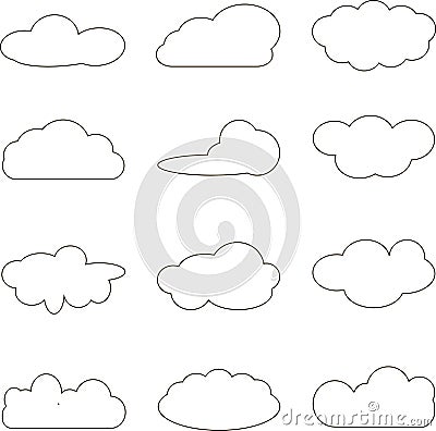 Clouds collection. Cloud computing pack Vector Illustration