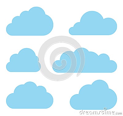 Clouds vector collection. Cloud computing pack. Vector Illustration