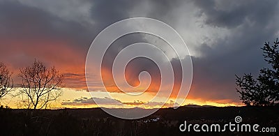 Clouds colorado view sky skyline color colorful evening Mountains Stock Photo