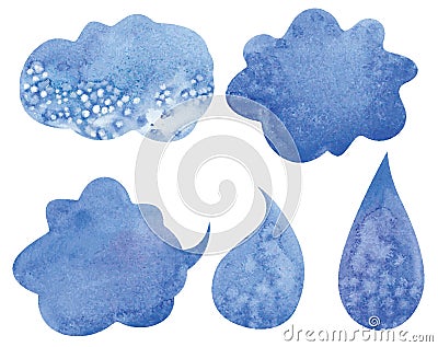 Clouds and drops Vector Illustration