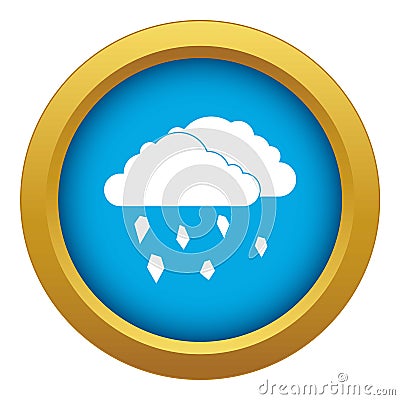 Clouds and hail icon blue vector isolated Vector Illustration