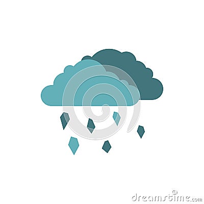 Clouds and hail icon, flat style Vector Illustration