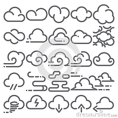 Cloud icon vector pack Vector Illustration
