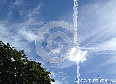 clouds line and blue sky Stock Photo