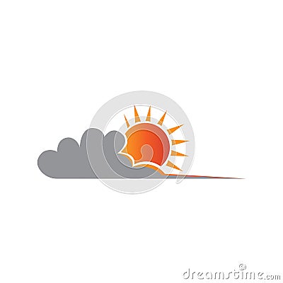 Clouds logo illustration of sun nature colorful design vector Vector Illustration