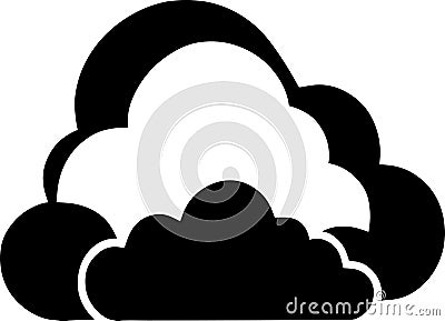 Clouds Logo Monochrome Design Style Vector Illustration