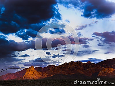 Clouds and Moon over Elephant Head Stock Photo
