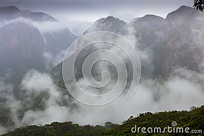 Clouds and mountains in Amboro Park. Stock Photo