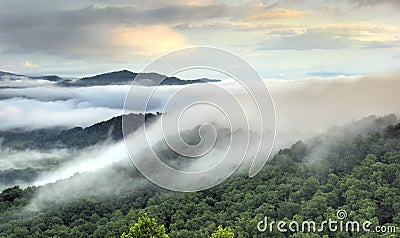 Clouds over the Blue Ridge Mountains, Waynesville NC, USA Stock Photo