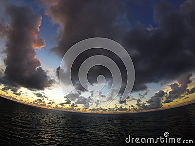 Clouds over the Caribbean Sea Stock Photo