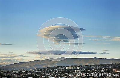 Clouds over Tbilisi town. Georgia Stock Photo