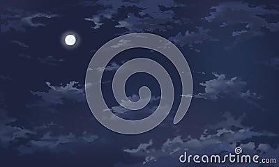 Clouds in the quate night and moonlight Stock Photo