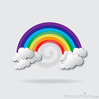 Clouds and rainbow. Stock Photo
