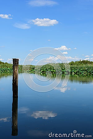 The clouds are reflected in the water Stock Photo